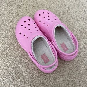Pink Lined Crocs